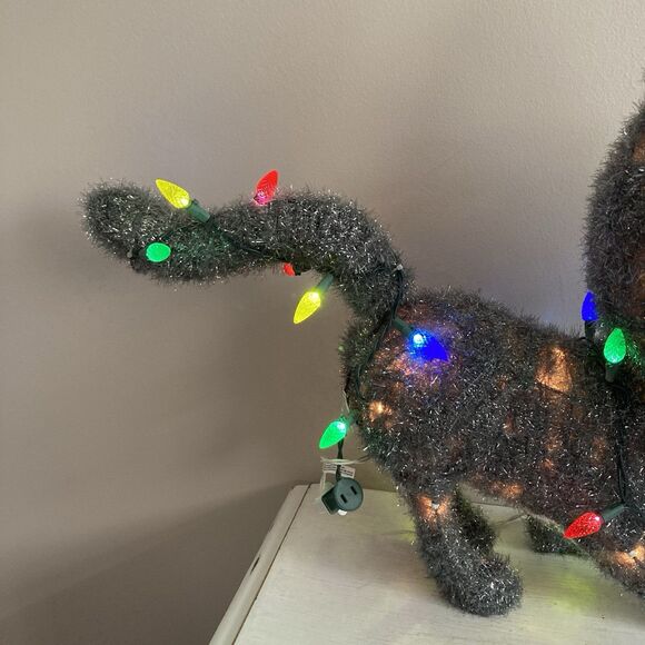 Target Wondershop 21.5” Tall Lit Tinsel Cat LED Lights Indoor Outdoor Yard Decor - Picture 8 of 11